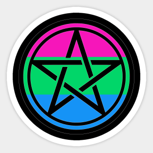 Large Print Pentacle LGBT Flag Polysexual Sticker